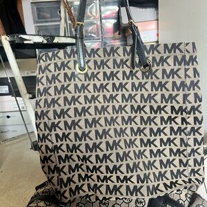 Michael Kors Signature Black and Tan Tote